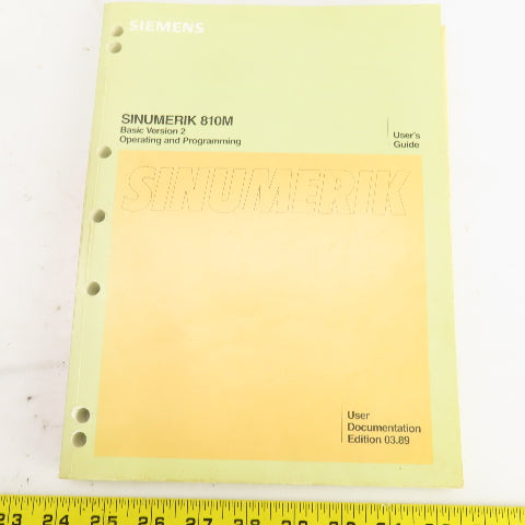 Siemens Sinumerik 810M Operating & Programming User's Guide Basic Version 2