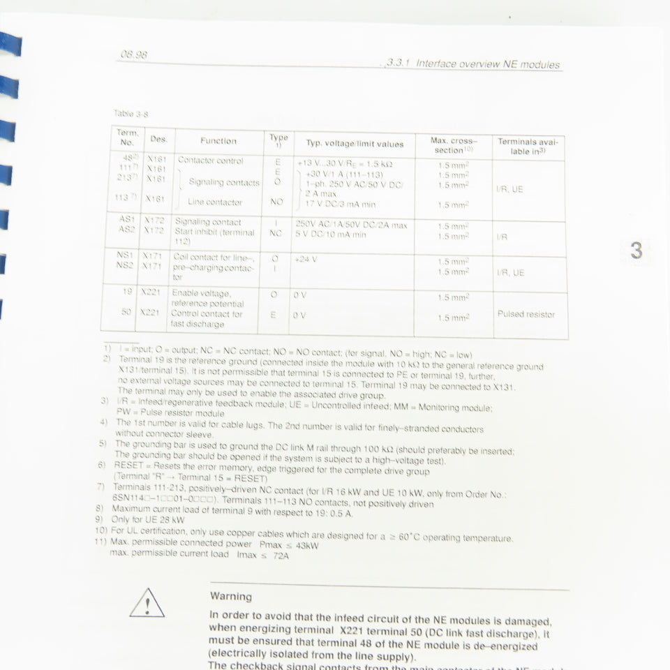 Siemens Simodrive 611 Transistor PWM Inverter AC Feed & Spindle Drives Planning