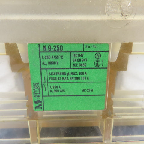 Klockner Moeller N9-250 690VAC 250A 3 Pole Disconnect