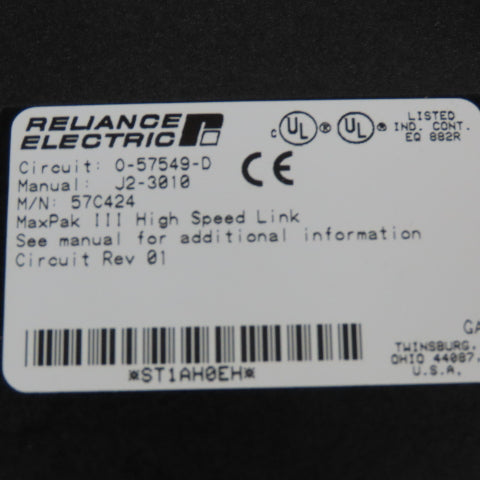 Reliance 57C424 MaxPakIII High Speed Link