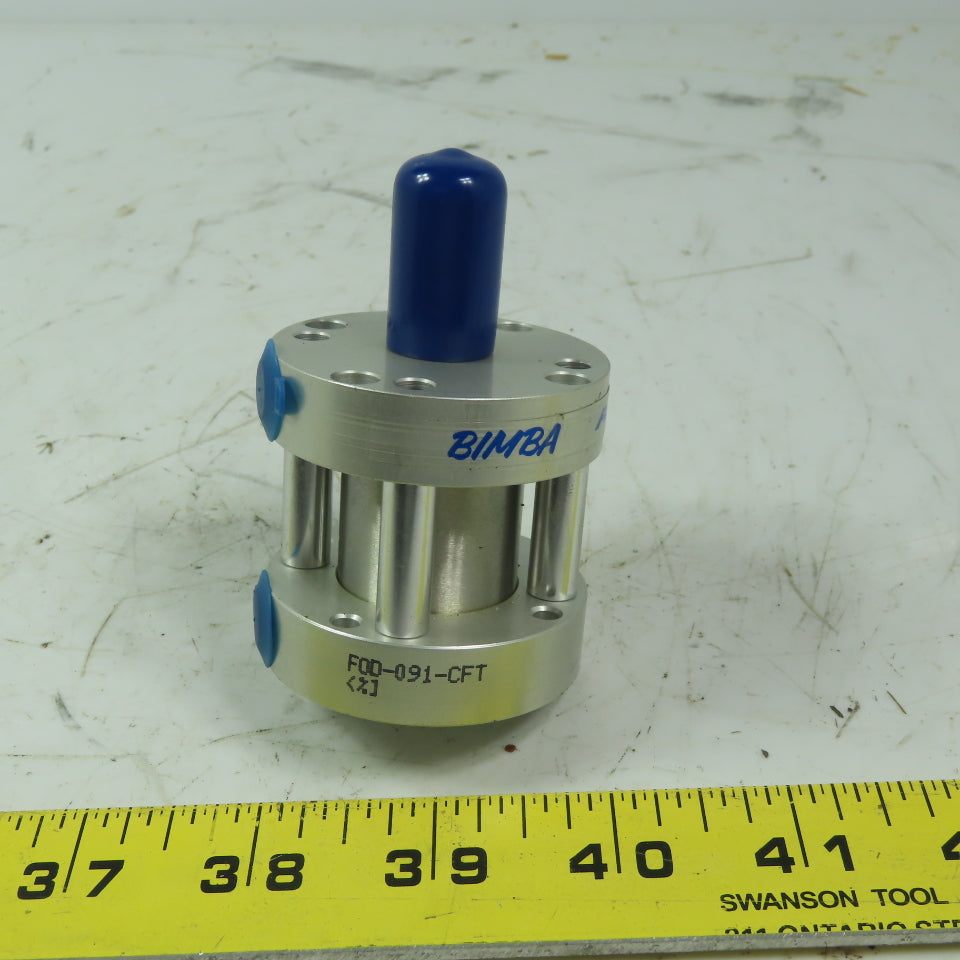 Bimba Flat FOD-091-CFT Double Ended Pneumatic Air Cylinder 1-1/16" Bore 1 Stroke