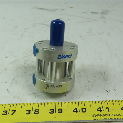 Bimba Flat FOD-091-CFT Double Ended Pneumatic Air Cylinder 1-1/16" Bore 1 Stroke