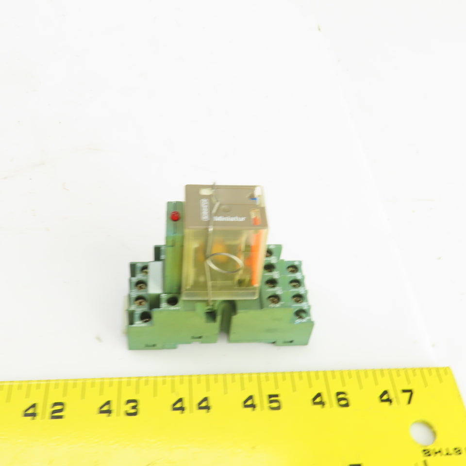Kuhnke 111A4-24VDC1 Minitur Socket Relay 5A 250V AC W/Base