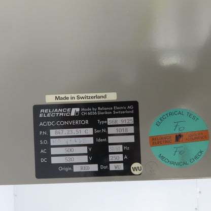 Reliance Electric S6R 9125 Maxitron 9000 250A AC/DC Converter 500VAC 520VDC