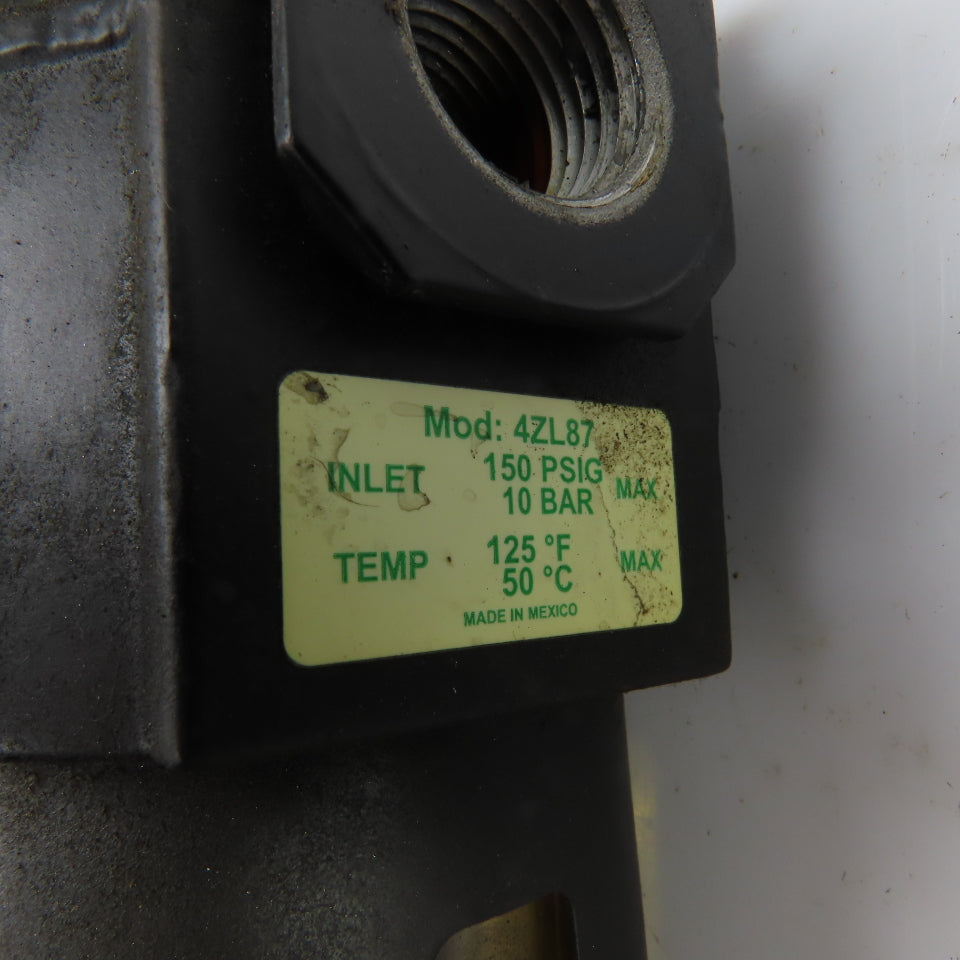 Speedaire 4ZL87 Pneumatic Air Line Filter Lubricator 150PSIG 1/2" NPT