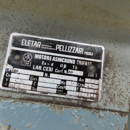 Pellizzari 7.8Hp 480V 3500RPM Backward Incline Centrifugal Blower