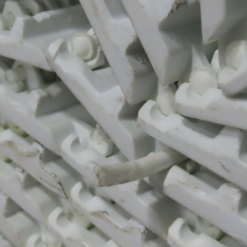 35-3/4" Wide Smooth Flat Top Conveyor Mat Chain Straight Running 34' OAL
