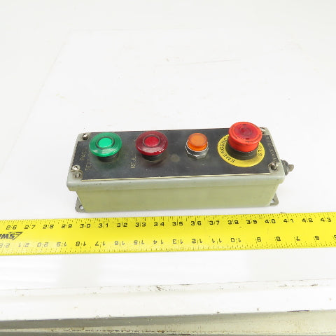 Saginaw 4-Button Operator Enclosure W/(3) Momentary Contact (1) E-Stop 24V