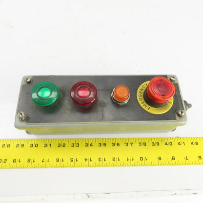 Saginaw 4-Button Operator Enclosure W/(3) Momentary Contact (1) E-Stop 24V