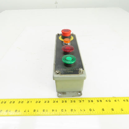 Saginaw 4-Button Operator Enclosure W/(3) Momentary Contact (1) E-Stop 24V