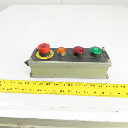 Saginaw 4-Button Operator Enclosure W/(3) Momentary Contact (1) E-Stop 24V