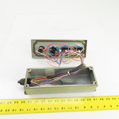 Saginaw 4-Button Operator Enclosure W/(3) Momentary Contact (1) E-Stop 24V
