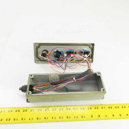 Saginaw 4-Button Operator Enclosure W/(3) Momentary Contact (1) E-Stop 24V