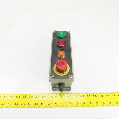 Saginaw 4-Button Operator Enclosure W/(3) Momentary Contact (1) E-Stop 24V