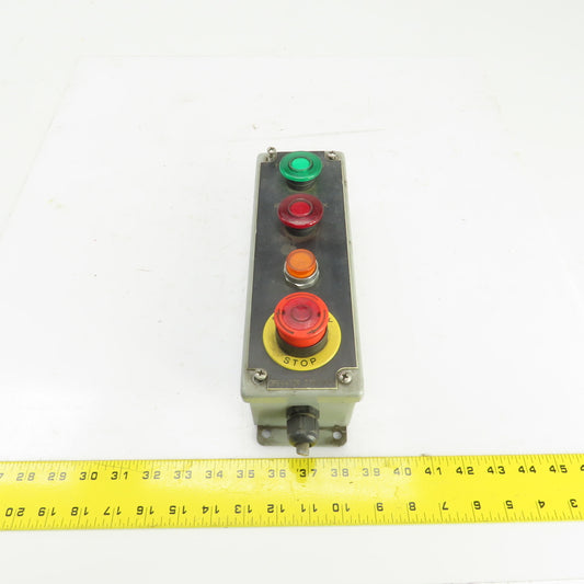 Saginaw 4-Button Operator Enclosure W/(3) Momentary Contact (1) E-Stop 24V