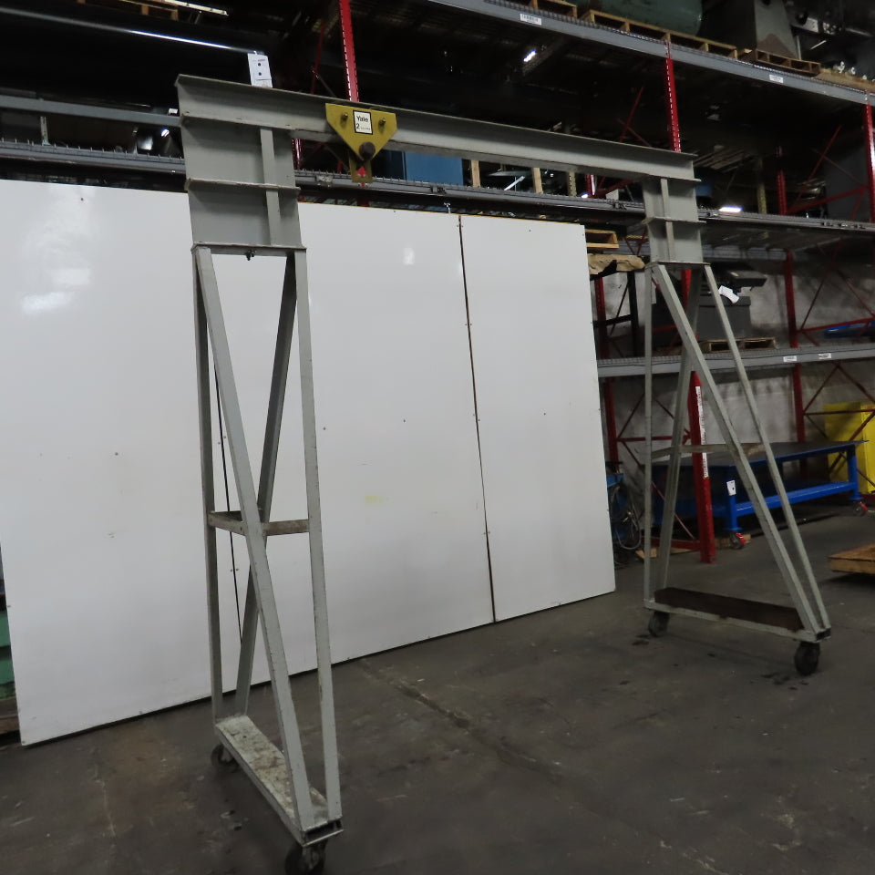 7' Travel Span 113" Under Beam Mobile Gantry Crane 2 Ton Trolley