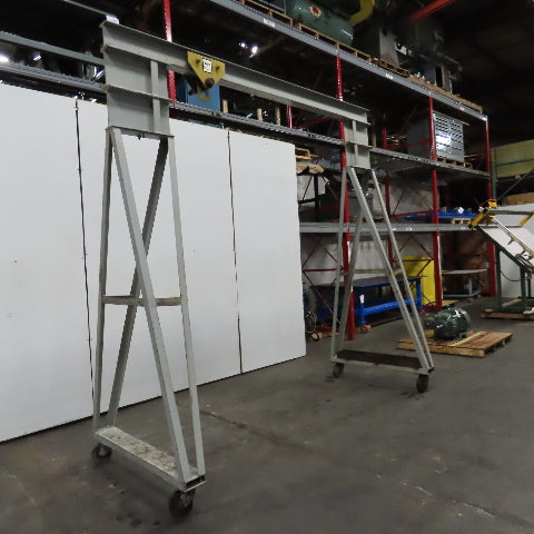 7' Travel Span 113" Under Beam Mobile Gantry Crane 2 Ton Trolley