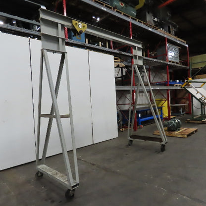7' Travel Span 113" Under Beam Mobile Gantry Crane 2 Ton Trolley