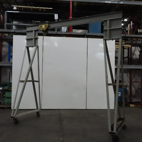 7' Travel Span 113" Under Beam Mobile Gantry Crane 2 Ton Trolley
