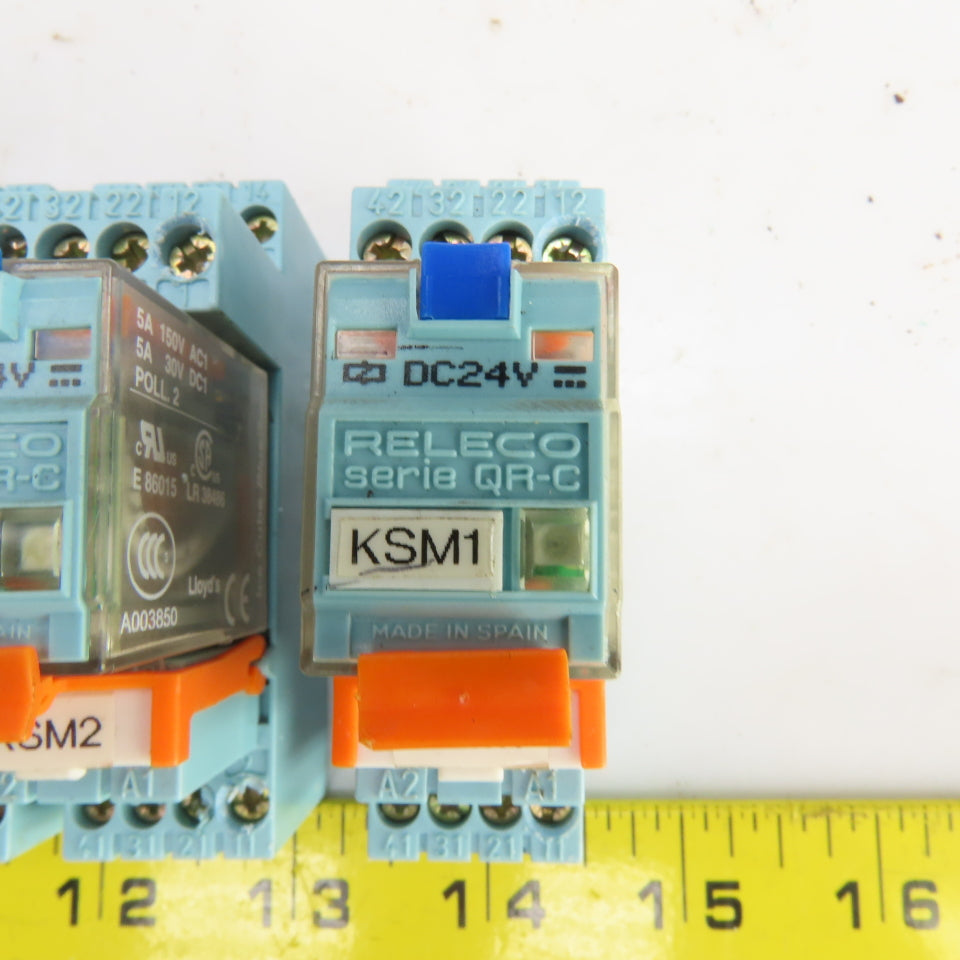Releco C9-A41 FX Series QR-C Power Relay & Base 24V DC 150V Lot Of 5