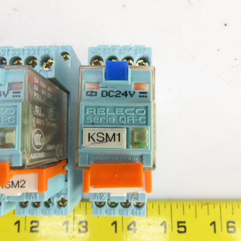 Releco C9-A41 FX Series QR-C Power Relay & Base 24V DC 150V Lot Of 5