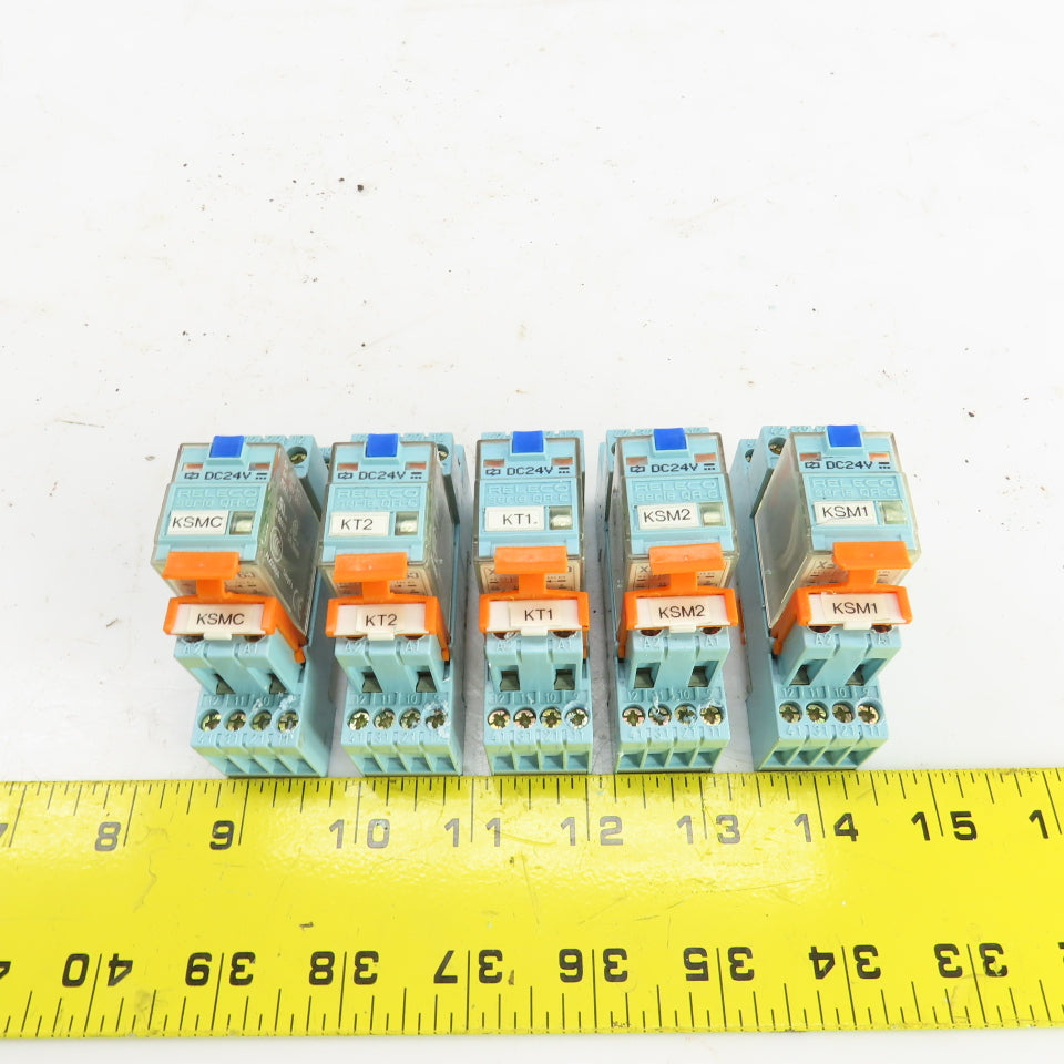 Releco C9-A41 FX Series QR-C Power Relay & Base 24V DC 150V Lot Of 5