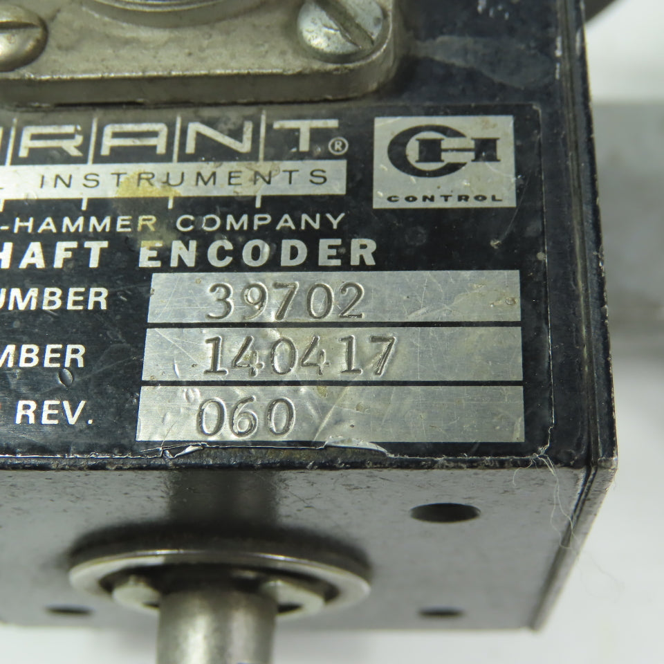 Durrant Cutler Hammer 39702 Shaft Encoder .060 Pulses Per Rev W/Swing Arm