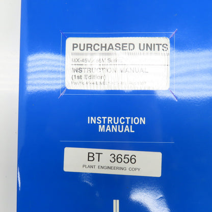 Okuma MX-45VA 45VB/VBE VAE Operation Maintenance Electrical Instruction Lot/5