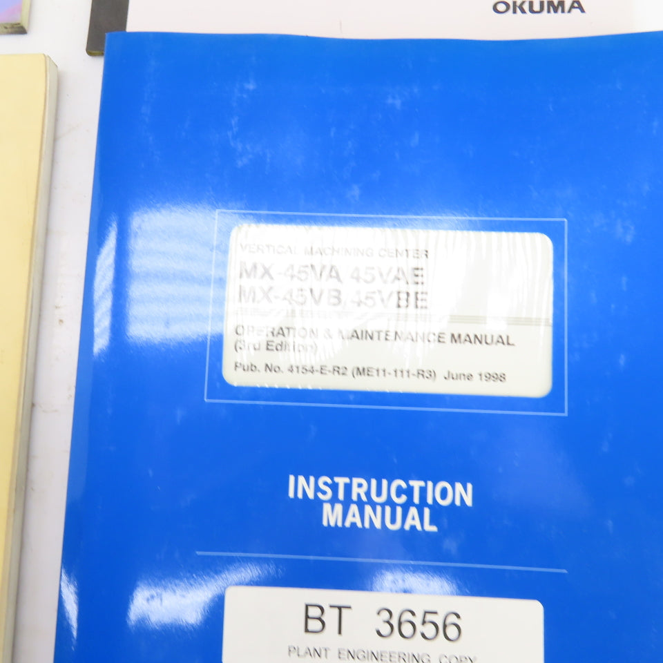 Okuma MX-45VA 45VB/VBE VAE Operation Maintenance Electrical Instruction Lot/5