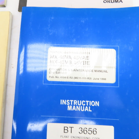 Okuma MX-45VA 45VB/VBE VAE Operation Maintenance Electrical Instruction Lot/5