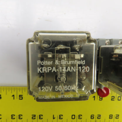 Potter & Brumfield KRPA-14AN-120 Power Relay 120V 50/60HZ W/Base Lot/7