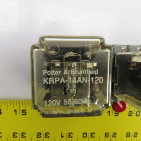 Potter & Brumfield KRPA-14AN-120 Power Relay 120V 50/60HZ W/Base Lot/7