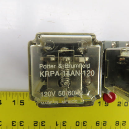 Potter & Brumfield KRPA-14AN-120 Power Relay 120V 50/60HZ W/Base Lot/7