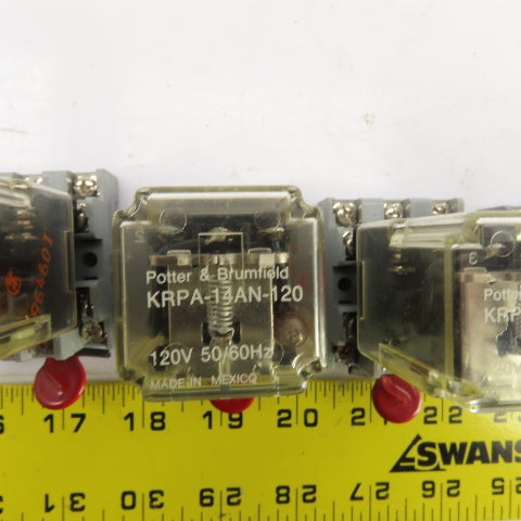 Potter & Brumfield KRPA-14AN-120 Power Relay 120V 50/60HZ W/Base Lot/7