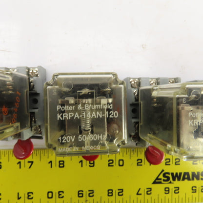 Potter & Brumfield KRPA-14AN-120 Power Relay 120V 50/60HZ W/Base Lot/7