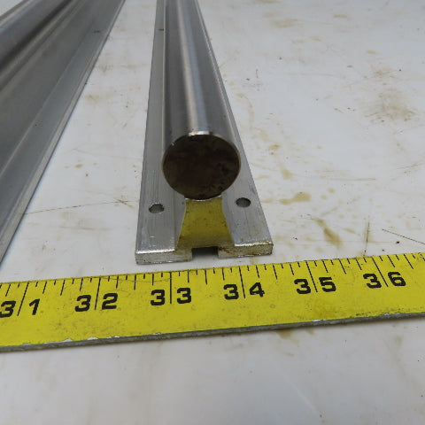 Lee Controls SA16-24-PD 1"x24" Linear Round Guide Rails W/Alum. Supports Lot /2