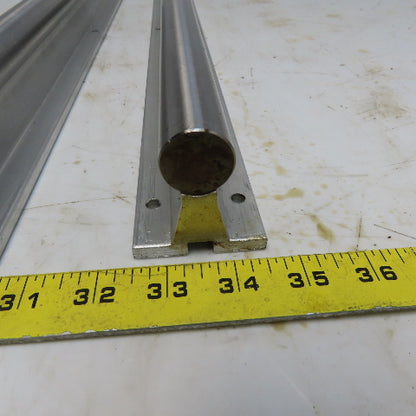 Lee Controls SA16-24-PD 1"x24" Linear Round Guide Rails W/Alum. Supports Lot /2