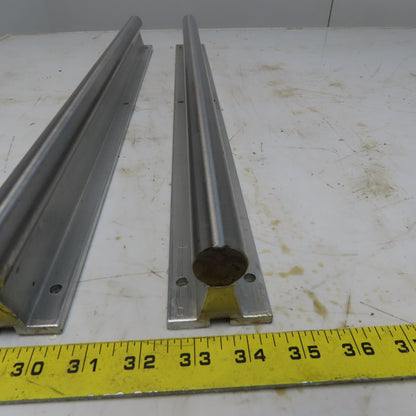 Lee Controls SA16-24-PD 1"x24" Linear Round Guide Rails W/Alum. Supports Lot /2