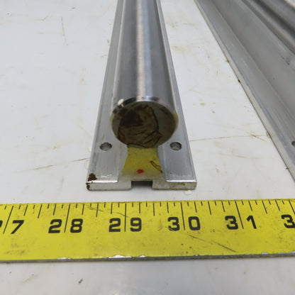 Lee Controls SA16-24-PD 1"x24" Linear Round Guide Rails W/Alum. Supports Lot /2