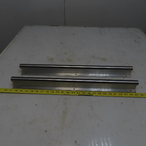 Lee Controls SA16-24-PD 1"x24" Linear Round Guide Rails W/Alum. Supports Lot /2