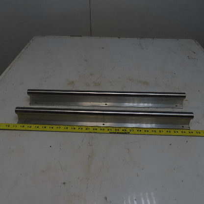 Lee Controls SA16-24-PD 1"x24" Linear Round Guide Rails W/Alum. Supports Lot /2