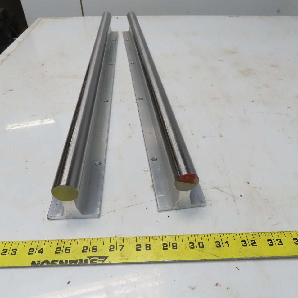 Thompson SA16-PD Linear 1"x24" Round Guide Rails W/Alum. Supports Lot /2