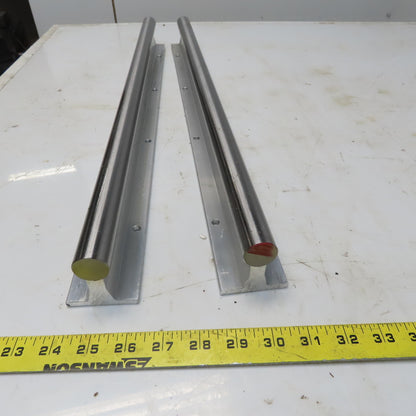 Thompson SA16-PD Linear 1"x24" Round Guide Rails W/Alum. Supports Lot /2