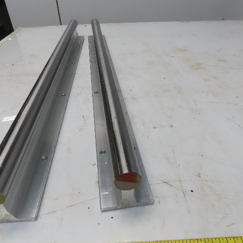 Thompson SA16-PD Linear 1"x24" Round Guide Rails W/Alum. Supports Lot /2
