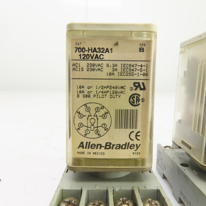 Allen Bradley 700-HA32A1 Ser B Tube Base Relay 120V Coil Lot Of 4