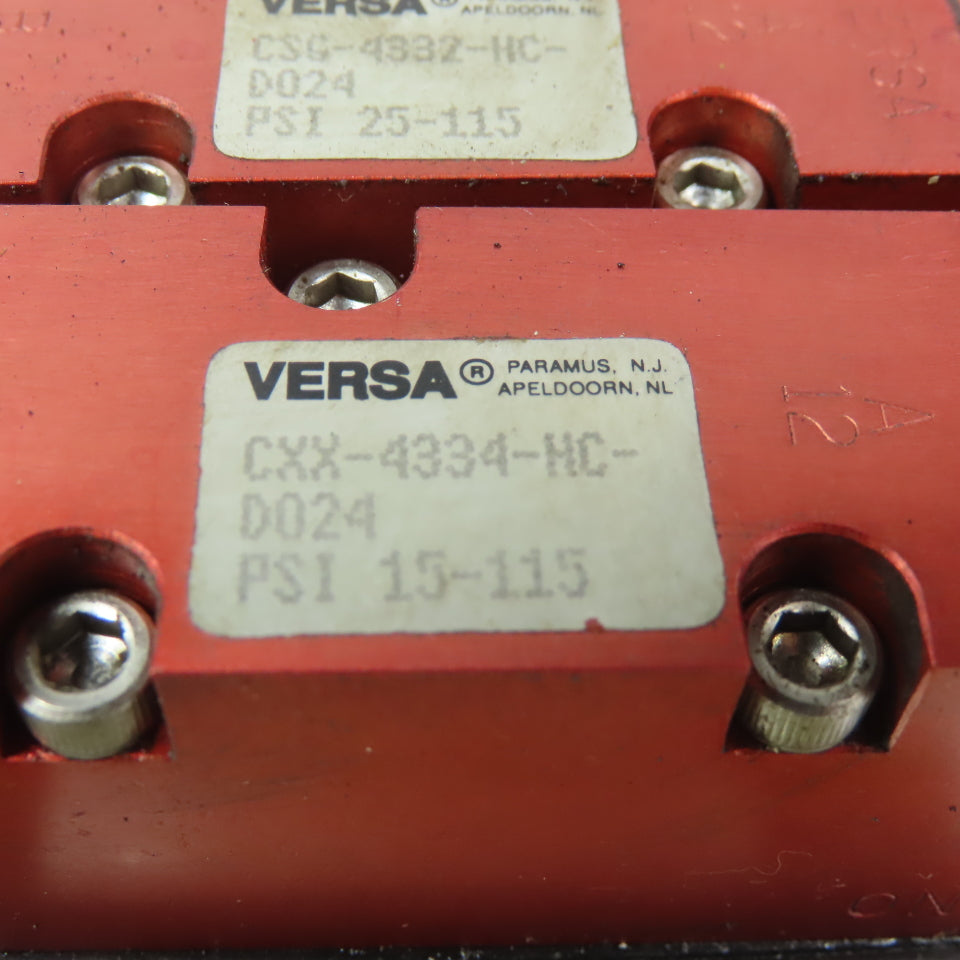 Versa CXX-4334-HC-D024,  CSG-4332-HC-D024 , C7M-4362-4 24V Solenoid Valve Block