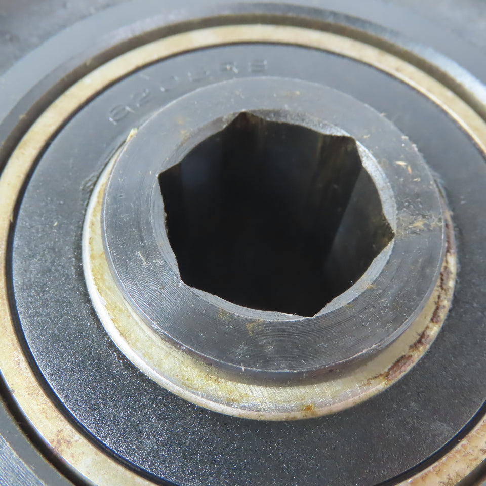 Heavy Duty 5-1/2" Dia x 2-3/8" Wide 1" Roller Bearing Hex Shaft Iron Wheel Lot/2