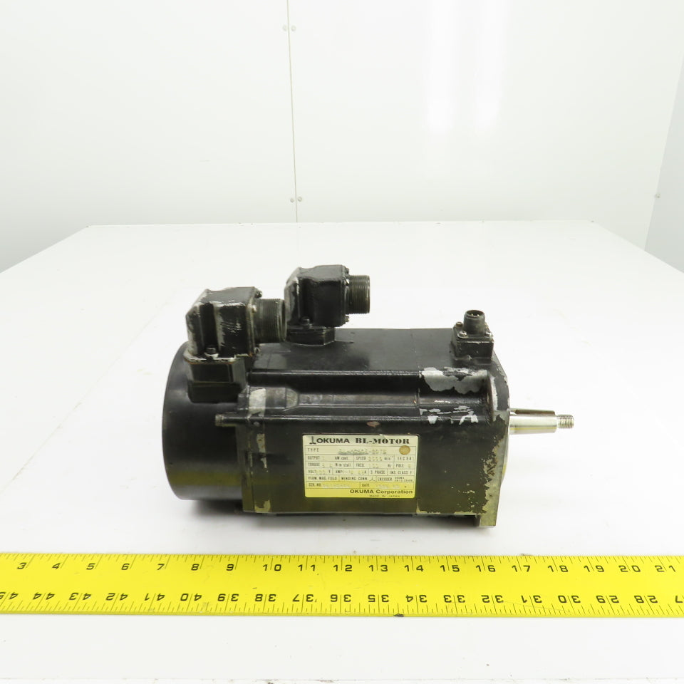 Okuma BL-MC50E-20TB 1kW AC Servo Motor 2000RPM 133V 3PH W/Encoder ER-FC-2048D