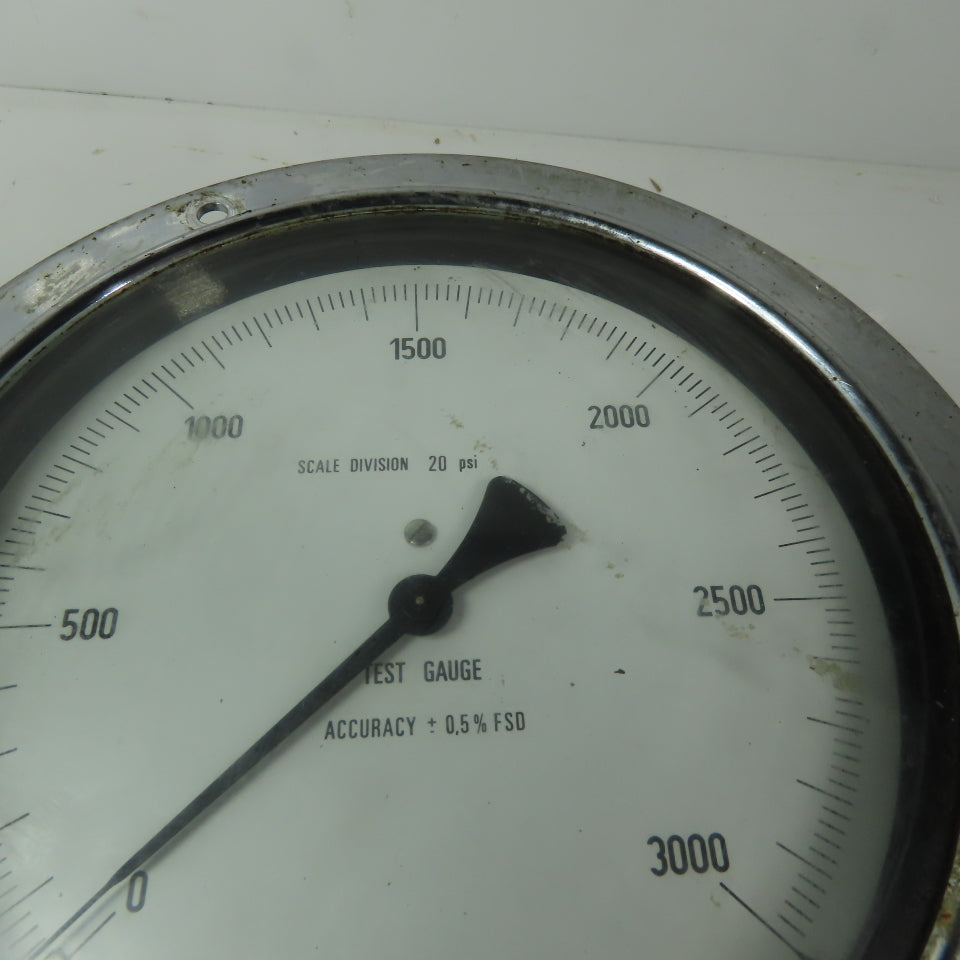 WIKA 1267607 6" Flanged Mount Pressure Test Gauge 0-3000 PSI