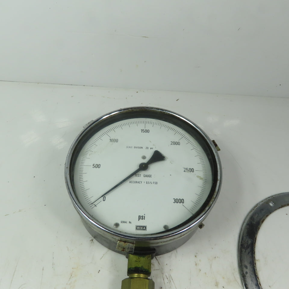 WIKA 1267607 6" Flanged Mount Pressure Test Gauge 0-3000 PSI